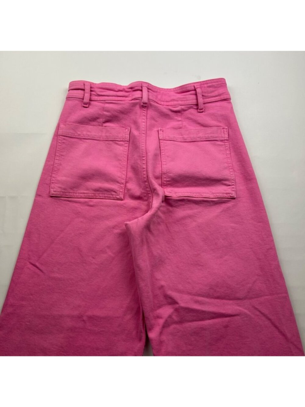 Zara Bubblegum Pink Denim High Rise Wide Leg Jeans 8 - Picture 6 of 6